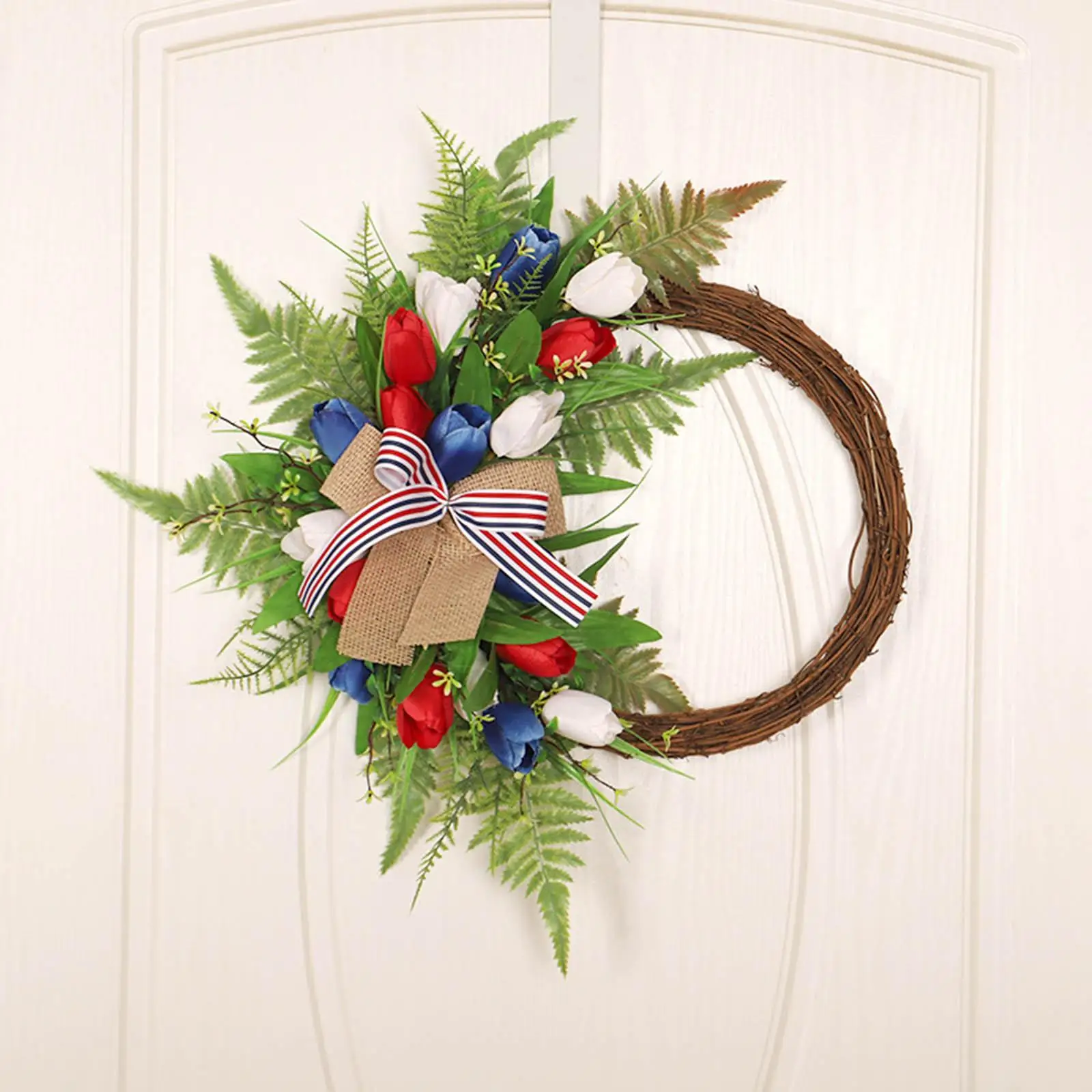 Artificial Wreath 40cm Independence Day Wreath Decor for Living Room Home