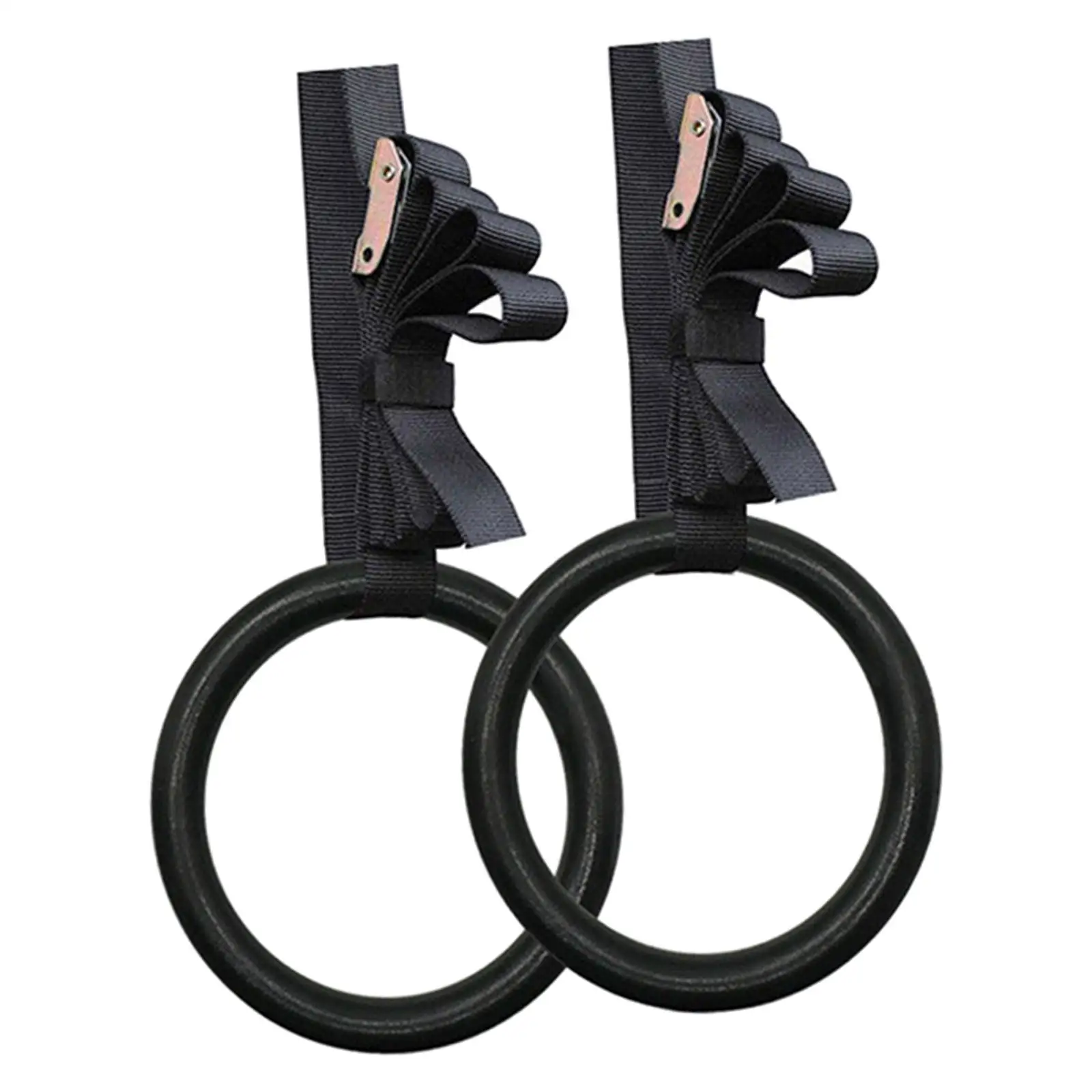 2Pcs Gymnastic Ring with Straps Trainer for Training Core Workout Pull Ups