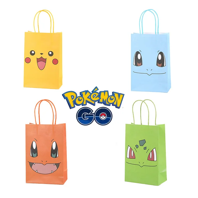 Sac d'emballage Pokémon pour enfants, sac cadeau à thème d'anniversaire,  cadeau de fête Pikachu, collation de bonbons, Salamèche, SLaura, jouet  cadeau - AliExpress