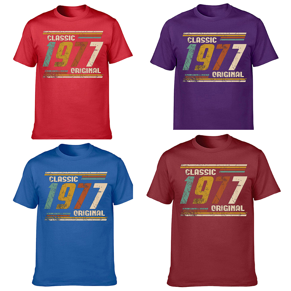 Neuheit Super Vintage Classic 1977 Original 46th T Shirts Streetwear Kurzarm Geburtstag Geschenke Sommer Stil T-shirt Männer – Detail 3