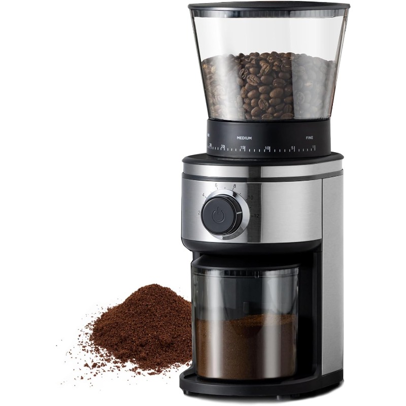 Title 10, Ollygrin Coffee Grinder Electric Burr Mill, Con...