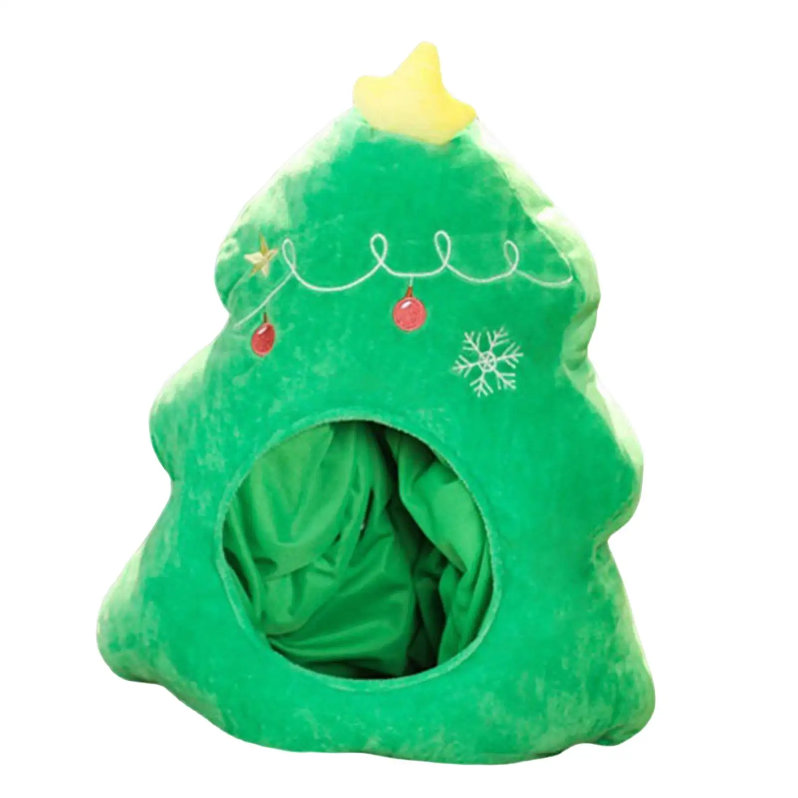 Warm Christmas Tree Plush Hat Headgear Adult Kids Comfortable for New Year