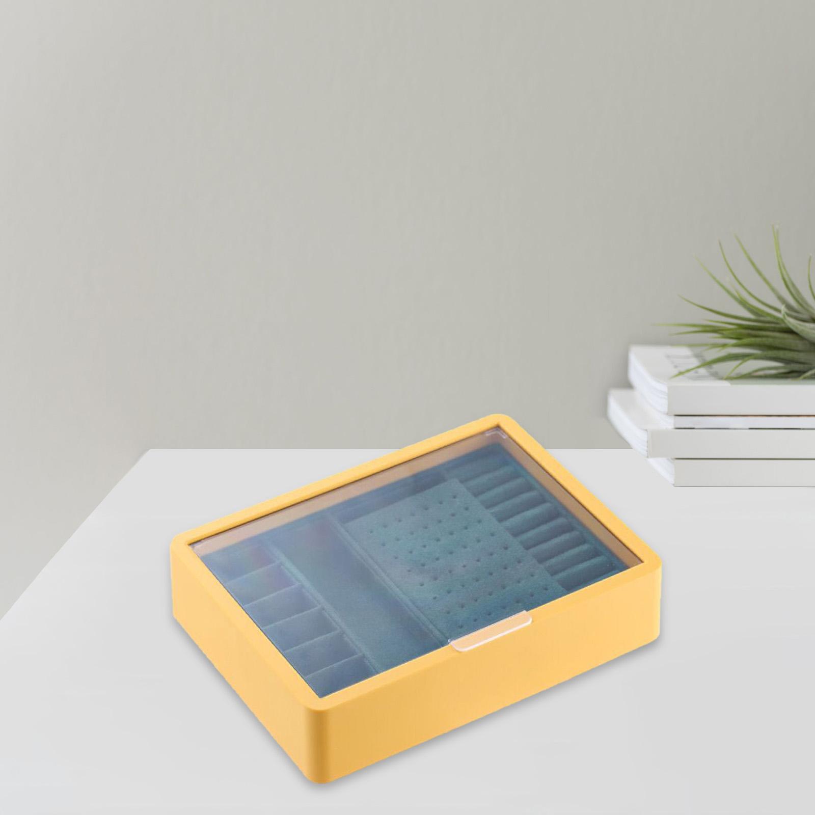 Portable Jewelry Storage Box Double-Layer Transparent Organizer Display Holder Showcase for Watches Necklace Rings Women Girls