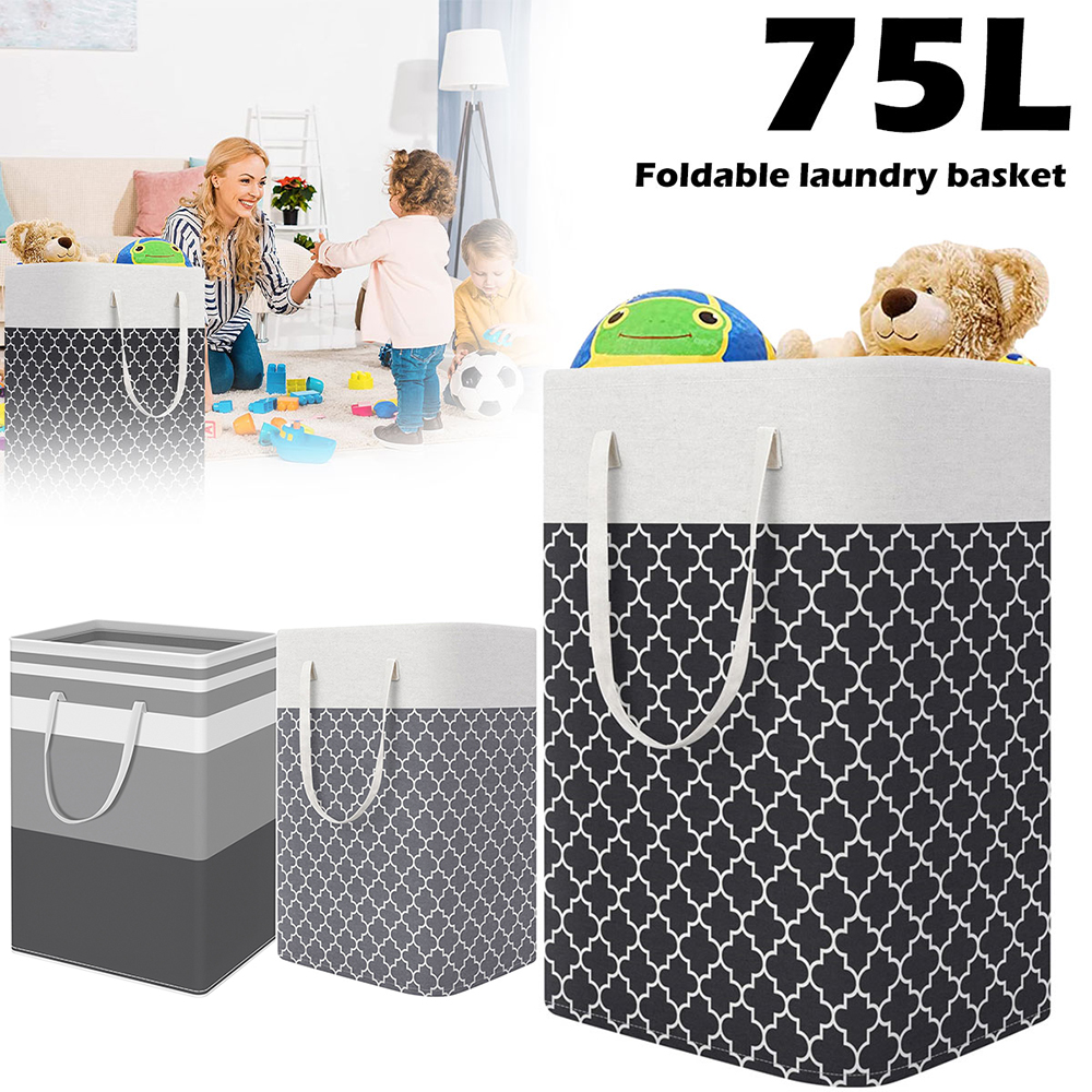 Description Picture 2 of item75L Laundry Basket with Handle Waterproof  Laundry Hamper Large Capacity Foldable Clothes Sundries Organizer Storage Box