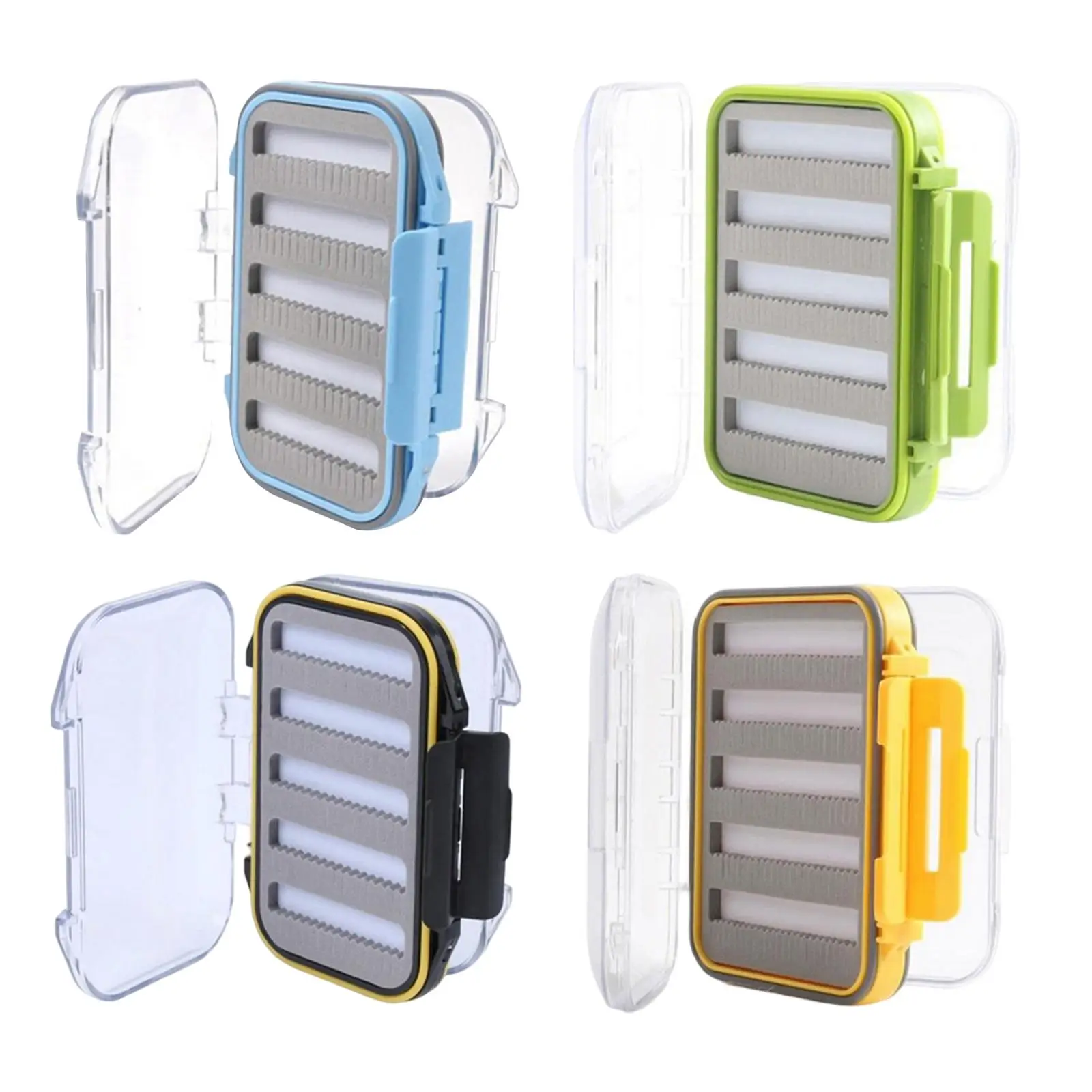 Fly Fishing  Box 7.6x3.3x10.4cm Elegant Professional Light Weight Two Sided Easy Grip Transparent Lid Durable Accessories