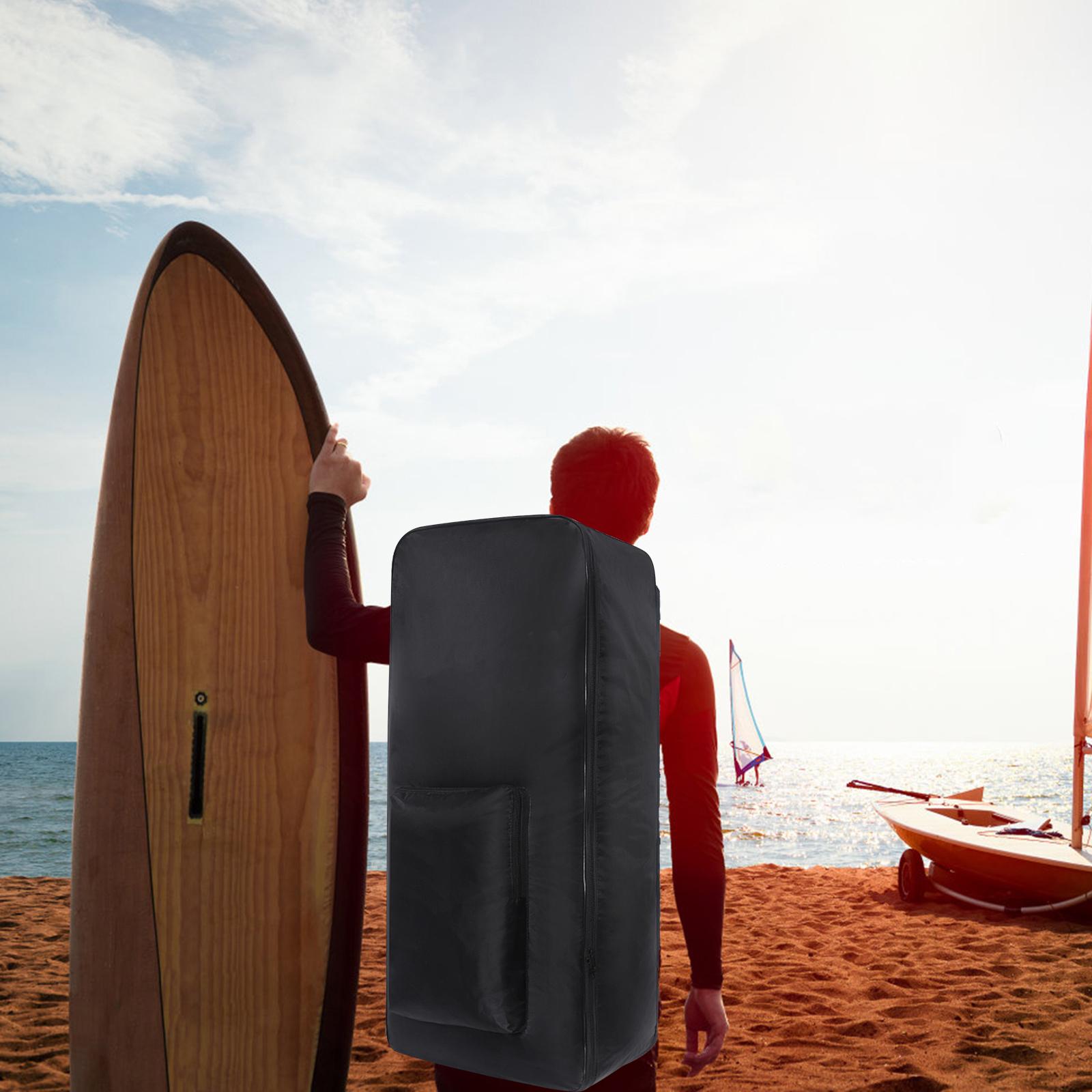 Surfboard Backpack Portable Storage with Padded Adjustable Straps Wear Resistant Black Stand up Paddle Board Bag for Camping