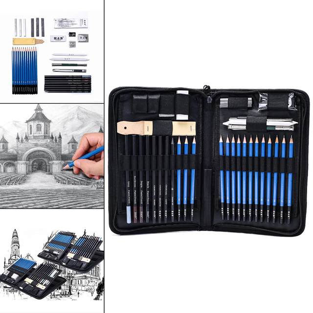 40pcs Art supplies Sketch and Drawing Pencils Set Sketching Art Kit Art