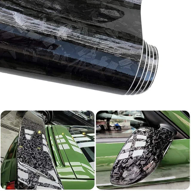 Pellicola Autoadesiva Forged Carbon - Vinile Lucido Per Auto, Moto, Bici, 150x30 Cm, Tecnologia Air Release (Giallo)