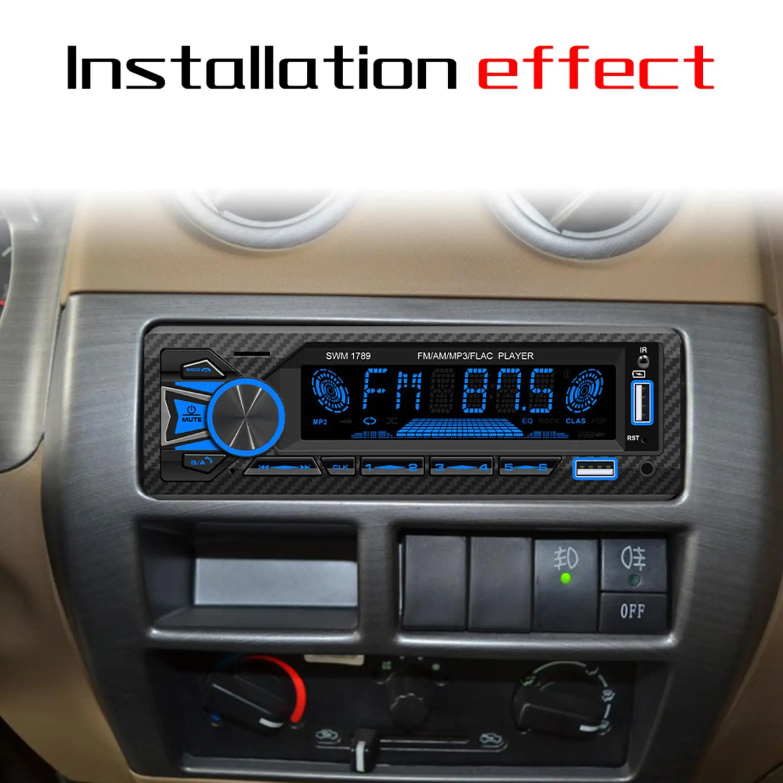Bluetooth Car Stereo Audio MP3 Player Locate and Find Car Bluetooth Audio 2.1A Fast Charger Dual USB Port AM/FM Radio Receiver