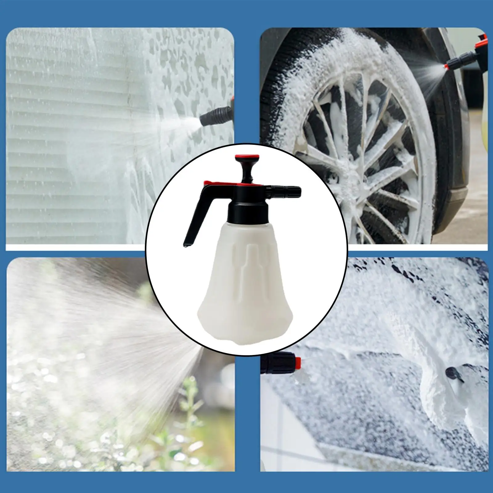 Manual Pump Sprayer High Pressure Handheld Foam Pressure Sprayer Car Wash Cleaning Sprayer Foam Bottle for Window Car Washing