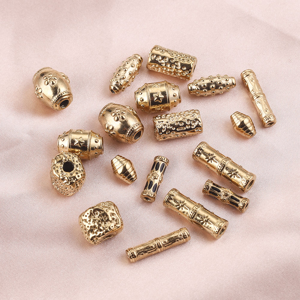 2 stücke Gold-Platte Edelstahl Zylinder Lange Perlen Rohr Casting Spacer Perlen für Schmuck Machen DIY Halskette Armbänder liefert – Detail 7