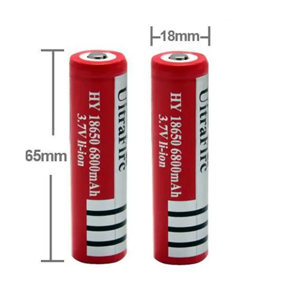 2pcs 3.7V 3000 mah BRC Button Top Rechargeable Battery for LED Flashlight Bike Bicycle Headlamp Electric Tools 