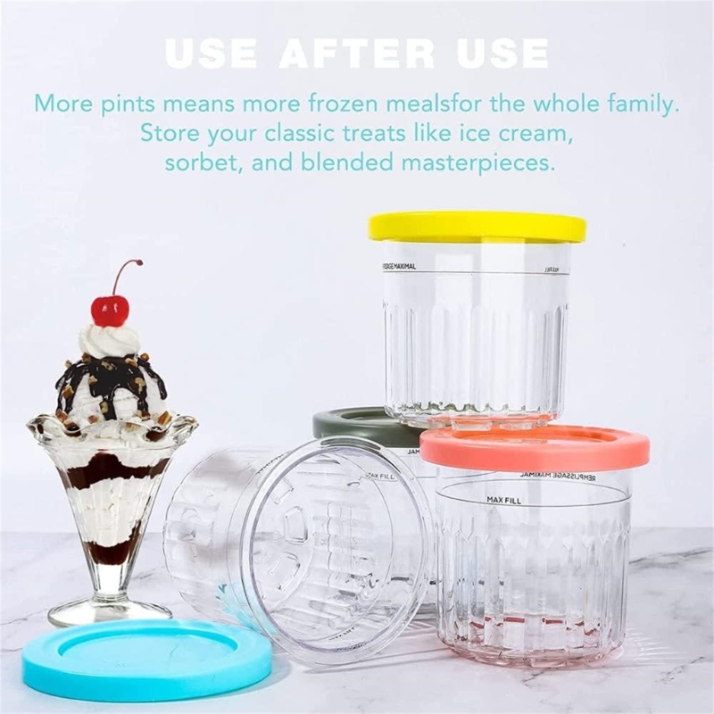 Description Picture 4 of itemIce Cream Pints Cups for NC500 NC501 Ninja- Creami Series Ice Cream Maker Drop shipping