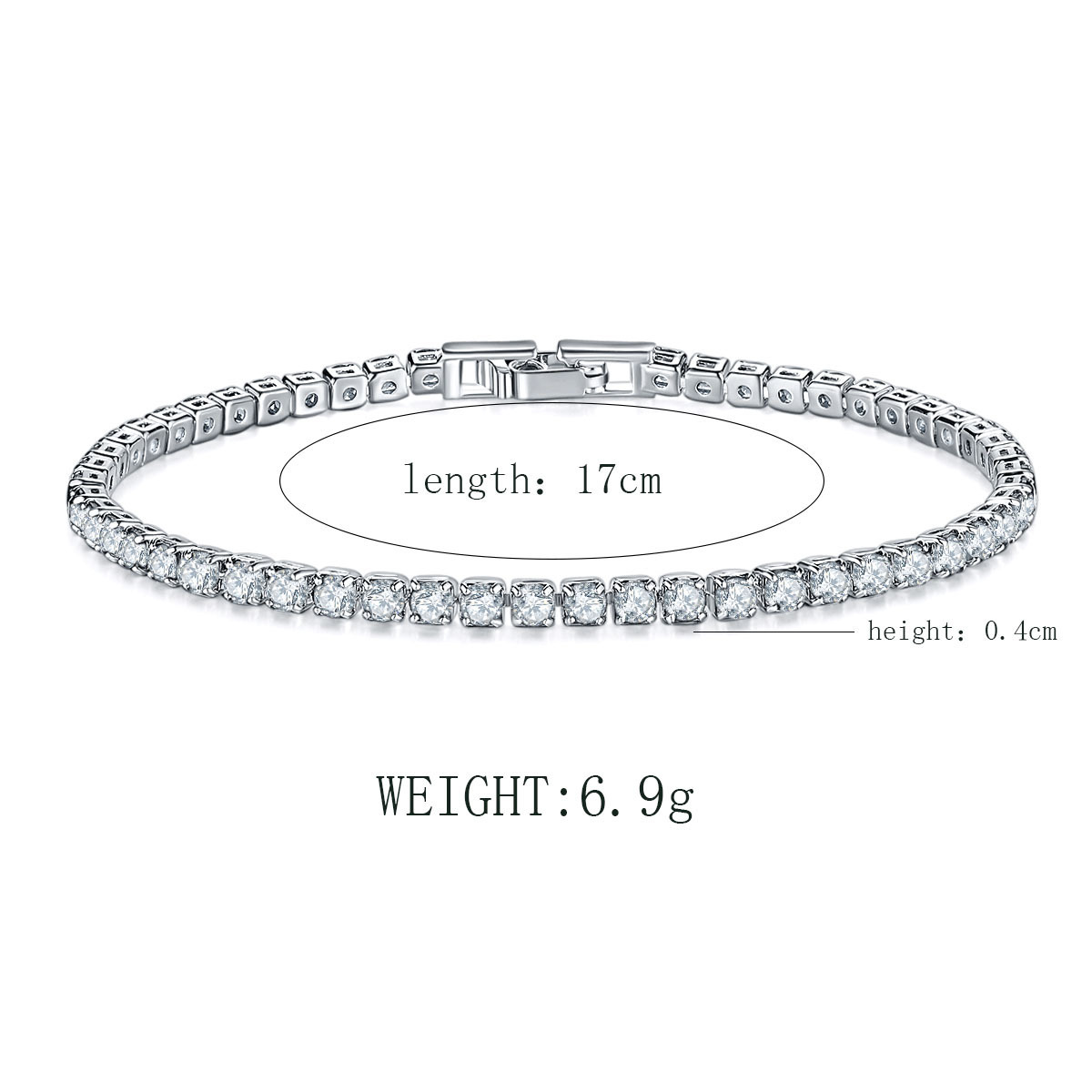 14K Gold Silber Plattierte 3mm Zirkonia Klassisches Tennis-Armband | Goldarmbänder für Frauen und Mädchen | Größe 6-5-7-5 Zoll – Detail 1