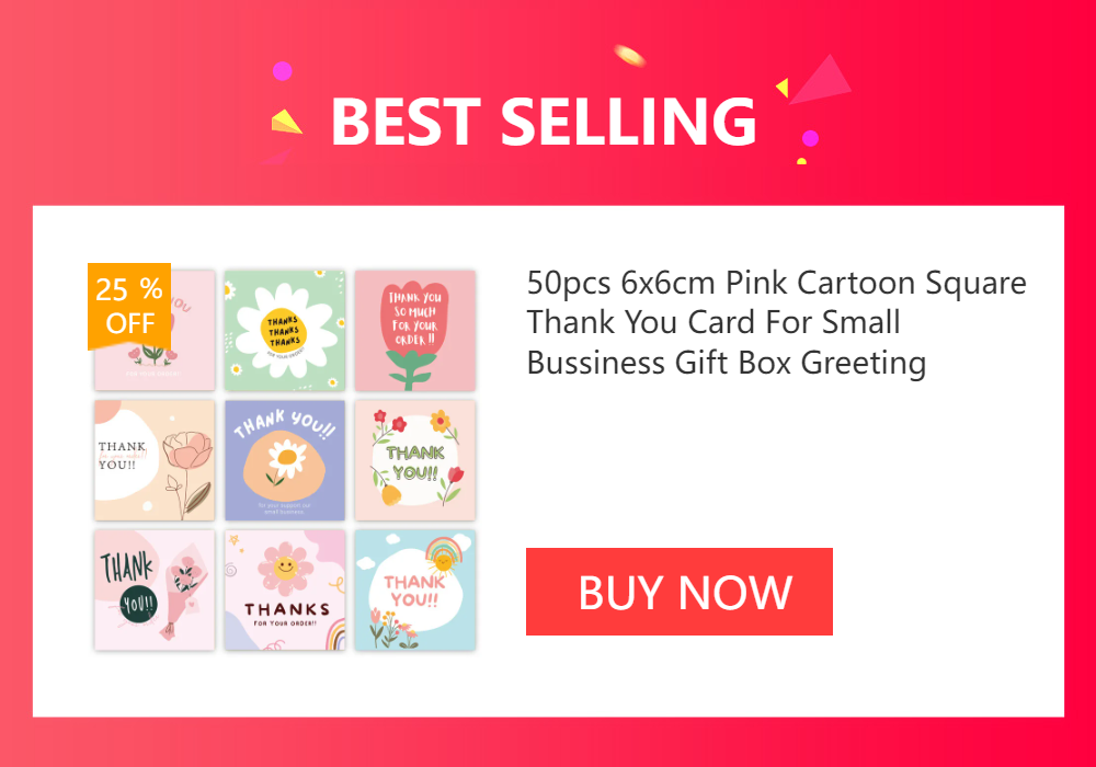 9.0x5.4cm Pink Black Foil Stamp Greeting Label Custom Thank You Cards For Small Bussiness Gift Box Decoration Packaging Supplies