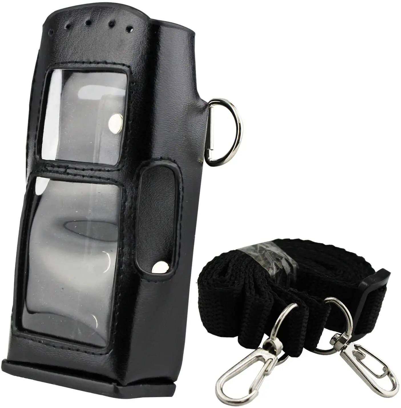 Hard Leather Case Cover Bag Holder for Motorola Walkie Talkie MTP850 Black 