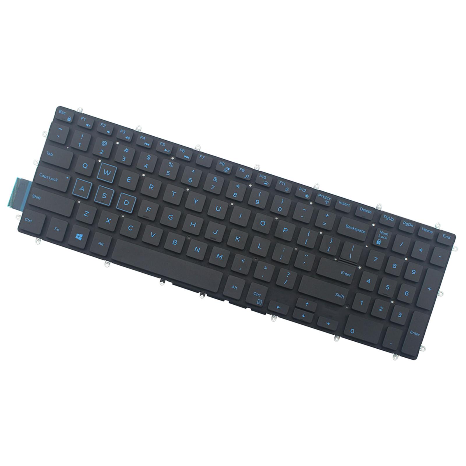 Keyboard US Layout Black Key CAPS Without Frame Blue Font Accessories Plasic Keypad for Inspiron 15 5567 Laptop and Desktop