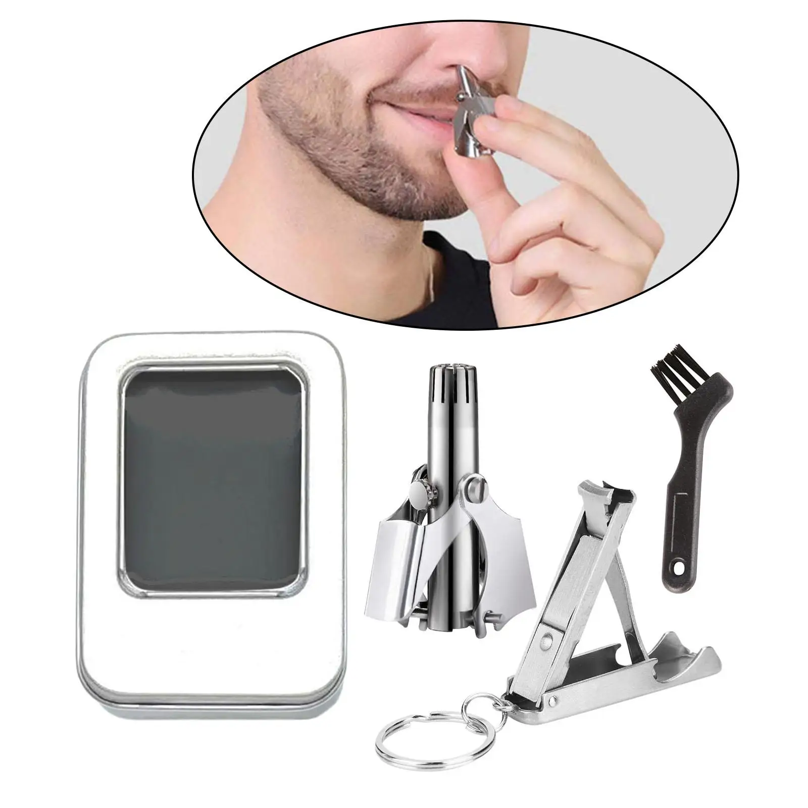 Portable Manual Nose Hair  Stainless Steel Hair Remover Nasal Shaver