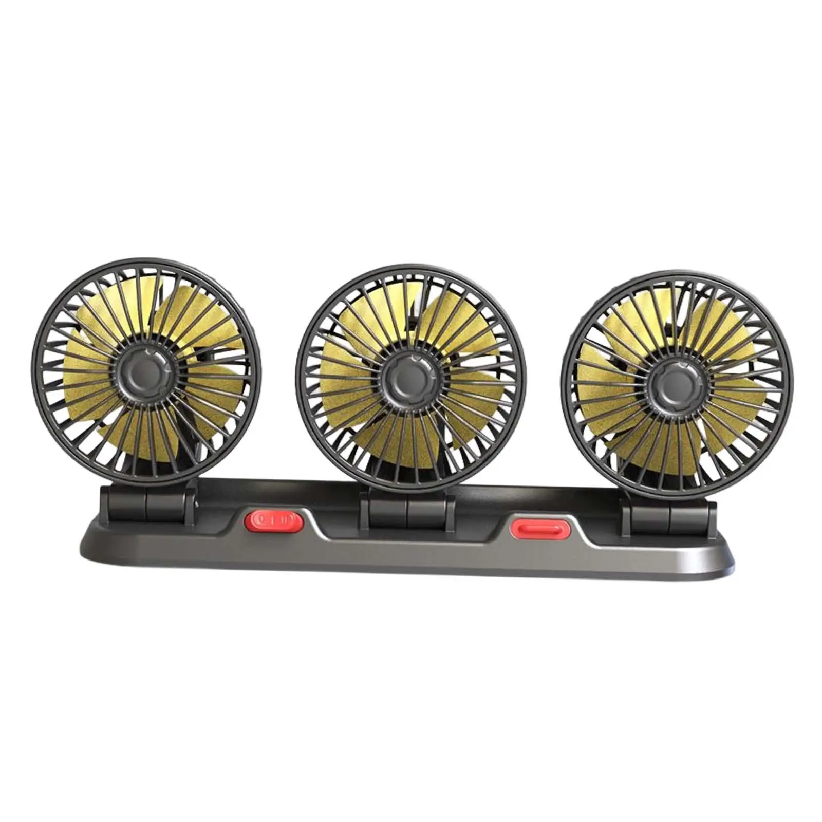 Car Fan 3 Head Auto Car Fans Low Quiet Automobile Vehicle Fan Powerful Quiet for SUV Van Truck Bus