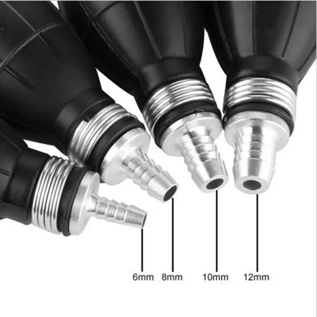 3x 101mm 3/8 Black Bulb Type Rubber Fuel Transfer Vacuum Fuel Primer