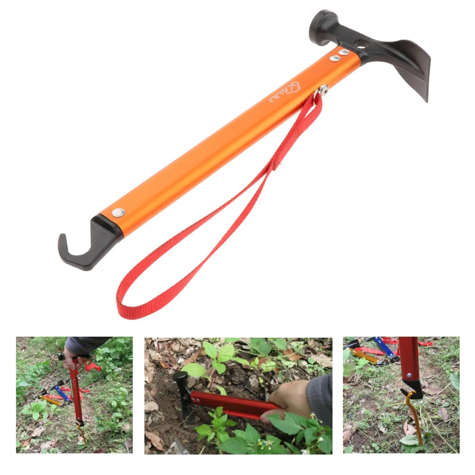 2 in 1 Multi-Function Portable Tent Mallet Peg Remover Driver Hammer Lightweight
