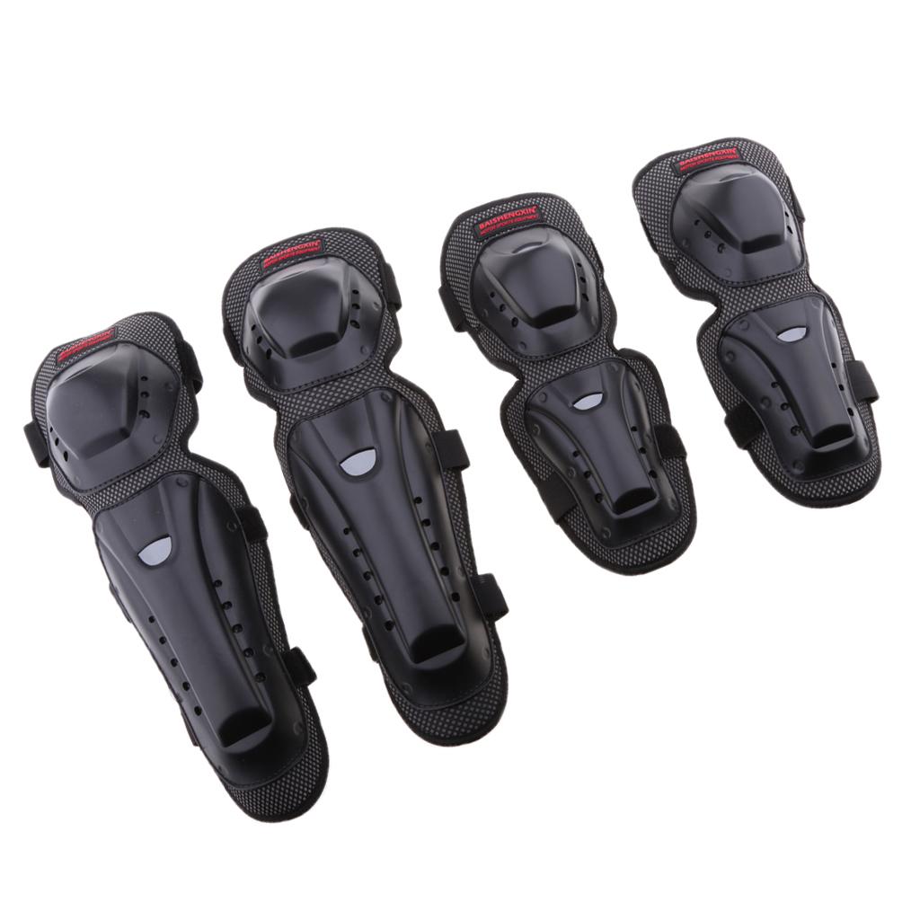 1 Set Motorcycle Protective Elbow And Knee Pads Guard  Black