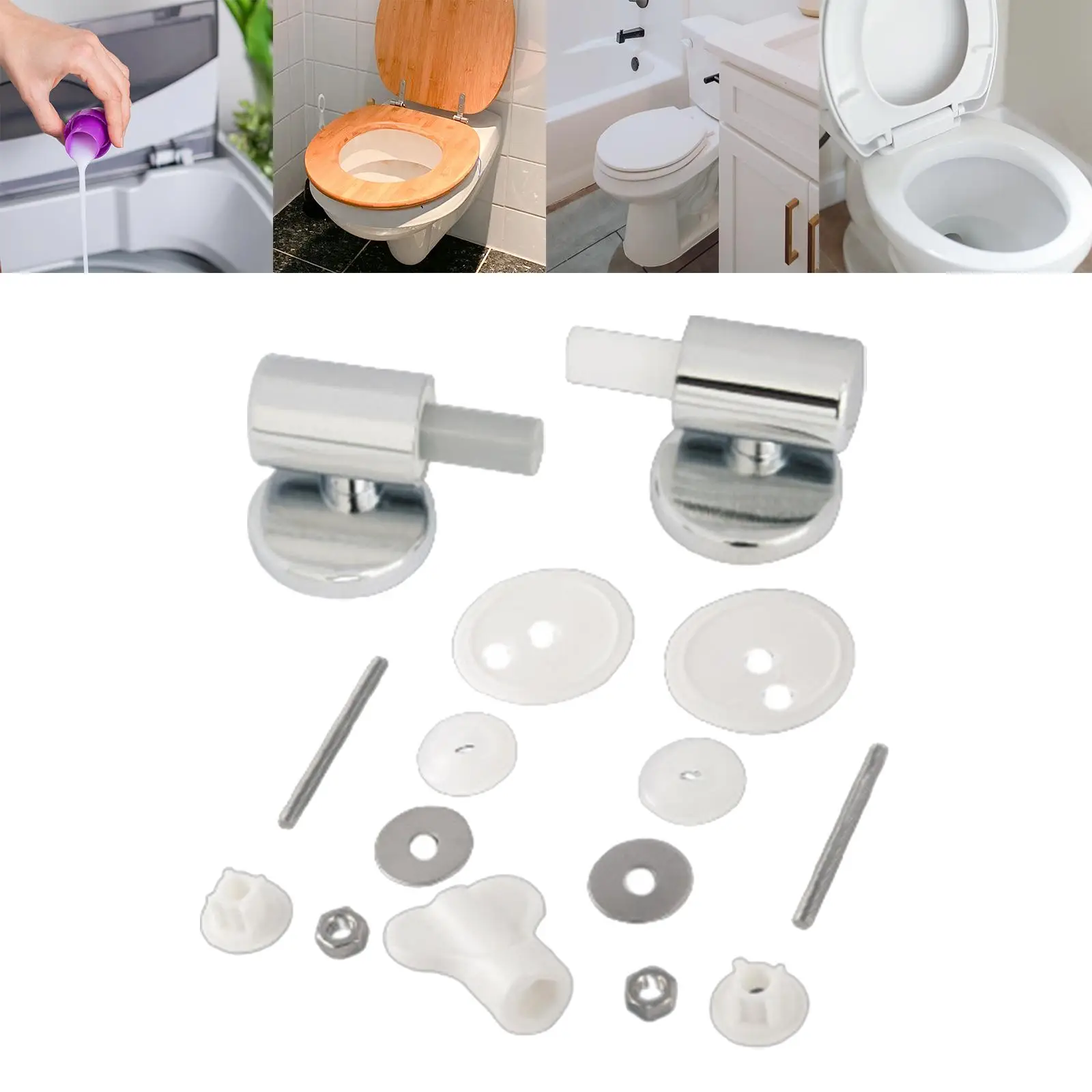Toilet Seat Hinge Set Slow Drop Connector for Sliding Toilet