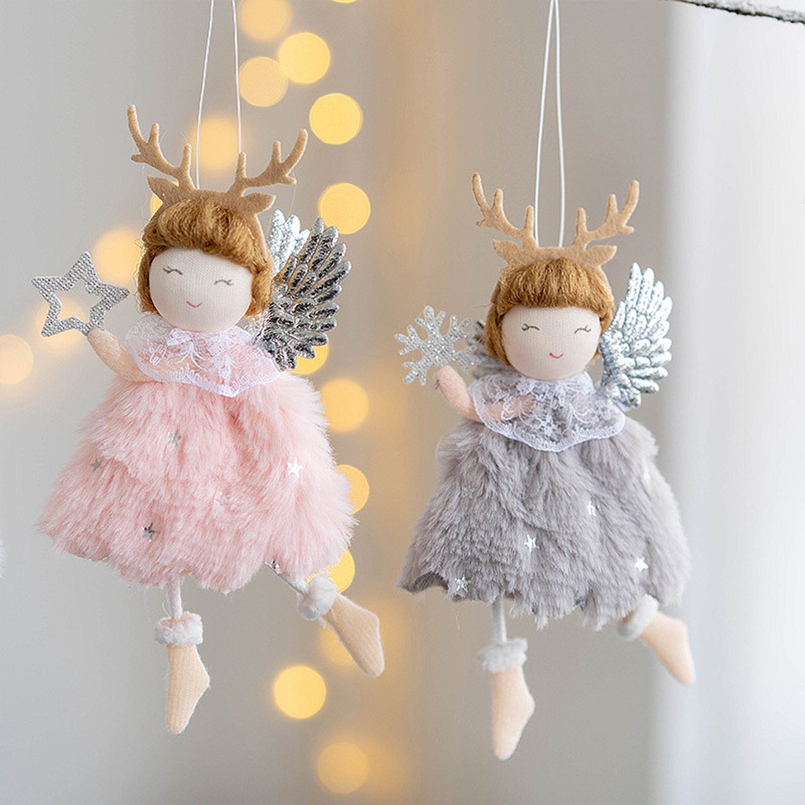 Decorative Angel Doll Crafts Christmas Tree Hanging Pendant Decorations  High Quality Cloth 3 Pieces/set Plush Pendants | AliExpress