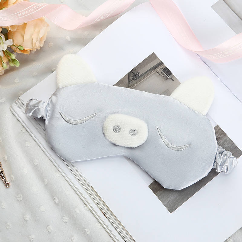 Cartoon Piggy Silk-like Sleeping Mask Goggles Shading Eye Protection one piece Eyepatch antifaz para dormir He patch_voghion.com