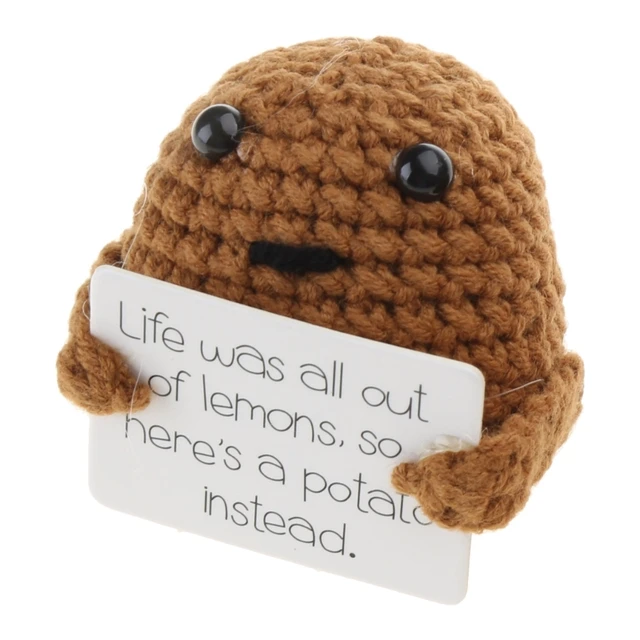 Crochet Toy Motivation Gifts Positive Potato Pocket Inspirational Potato  Toy Knitting PotatoDoll EmotionalSupport Toy 6XDD