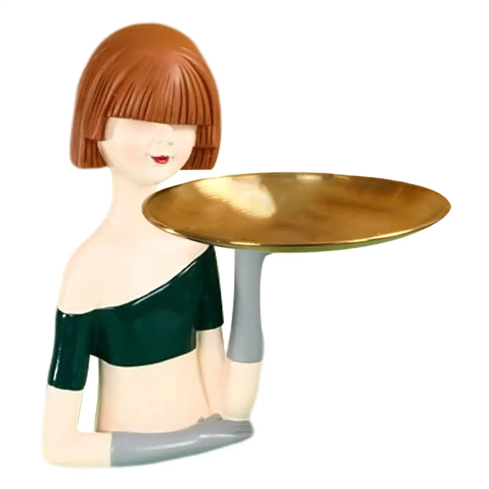 Nordic Girl Figurine Statue Storage Tray for Party Decoration Ornament