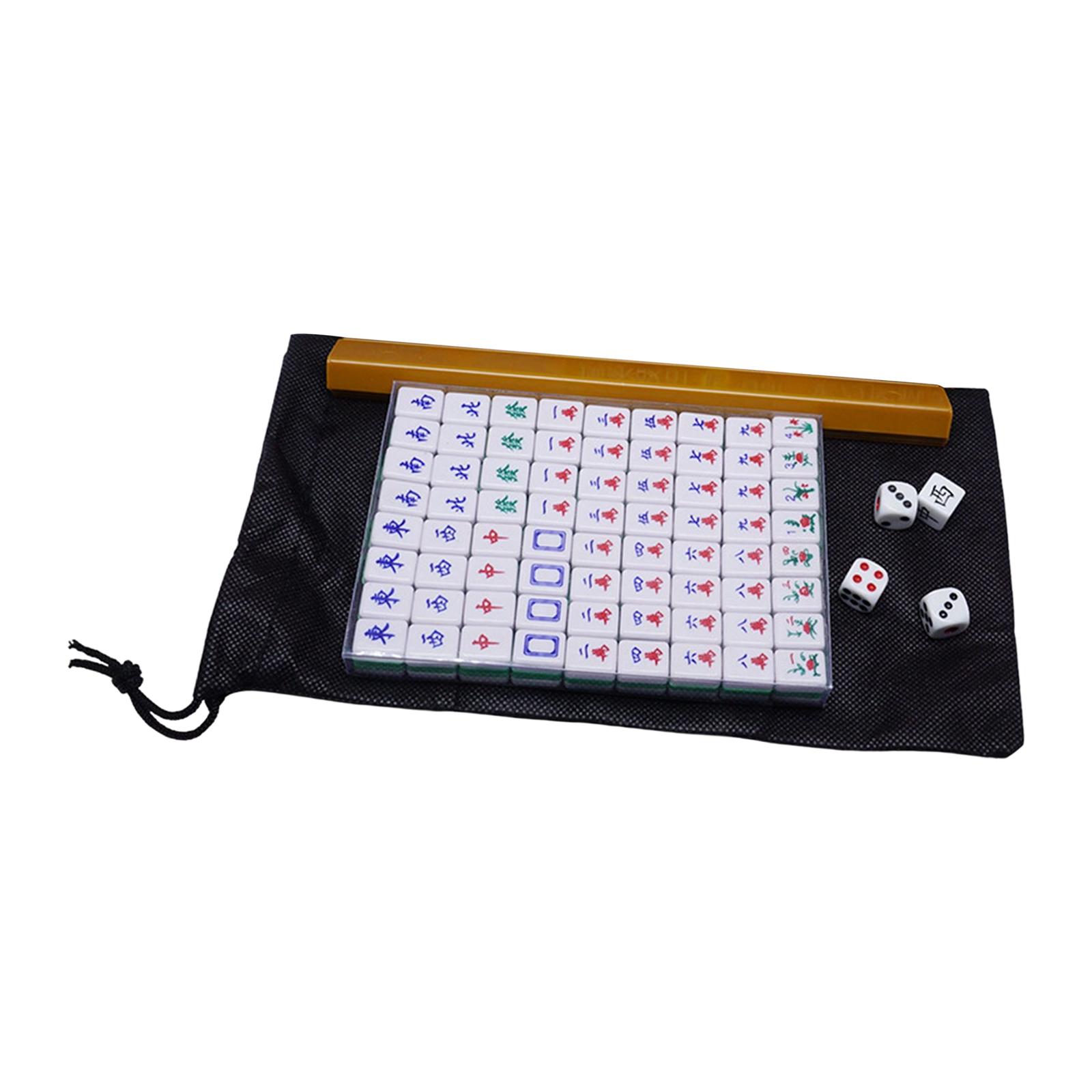 Mini Chinese Mahjong Game Set Chinese Version Game Table Game Board Game with Carrying Case for Chinese Game Play Party