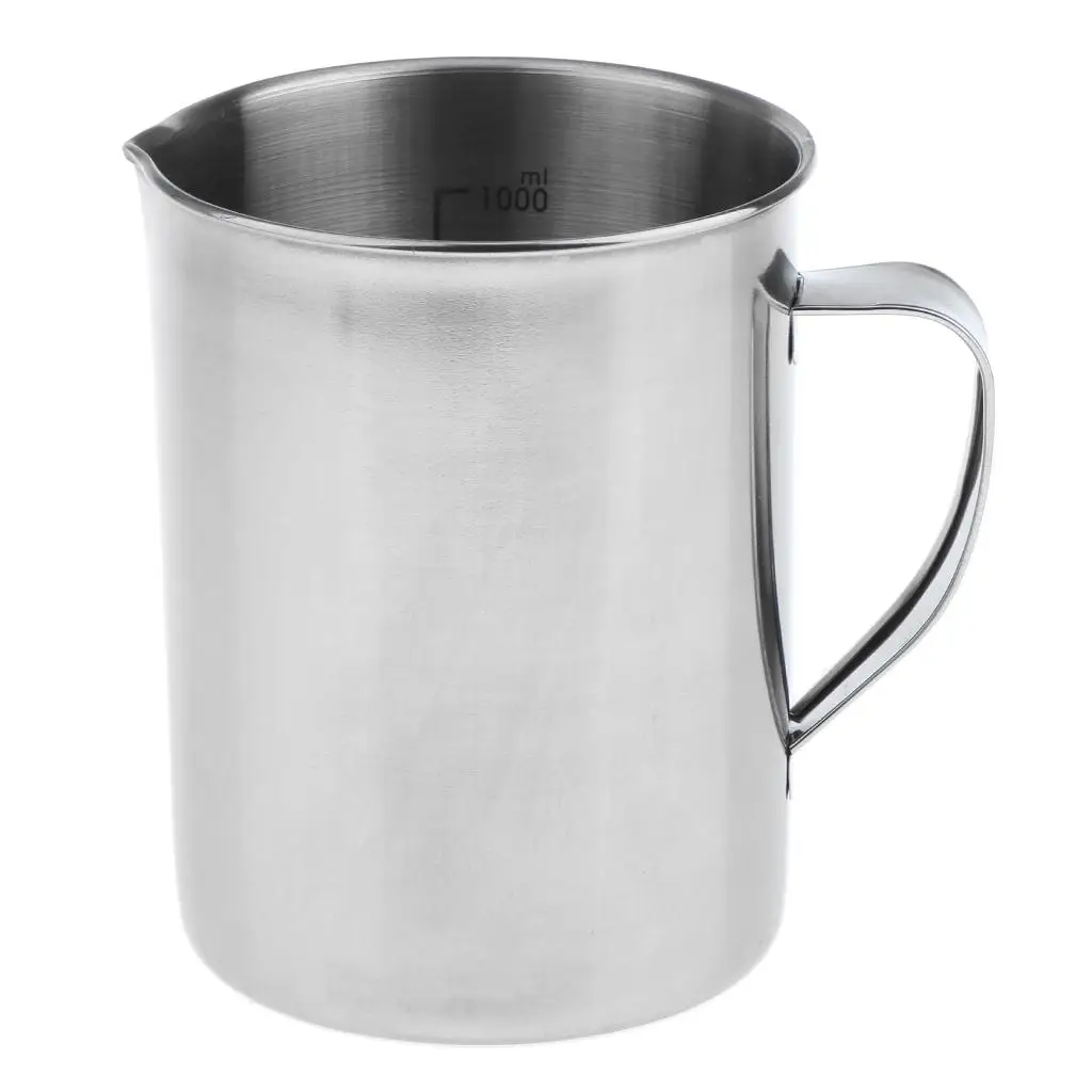Large Stainless Steel Cocktail Measuring Jug Cup for Laboratory - 500ml/1L