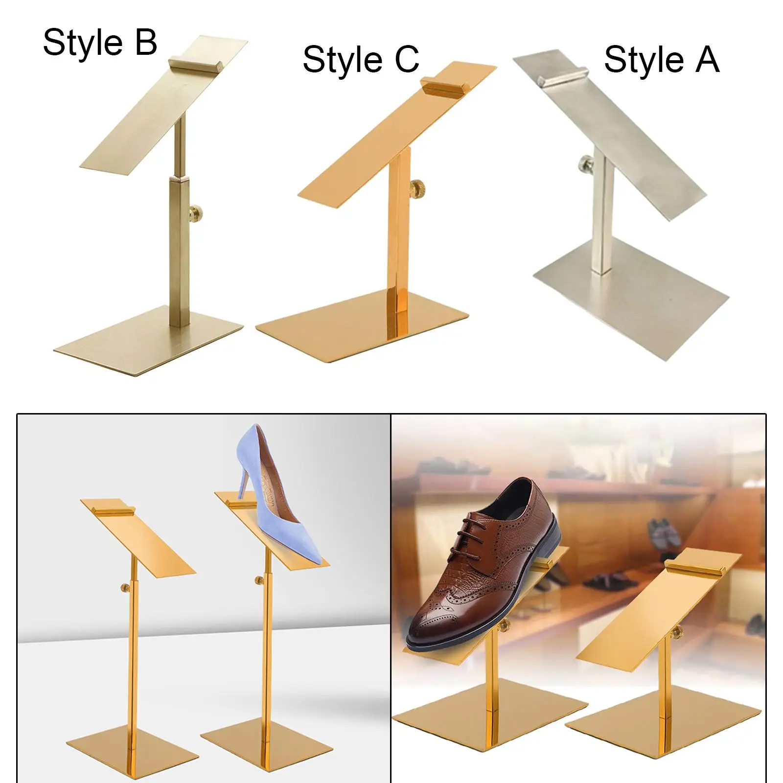 Shoe Display Stand Adjustable Holder for Store High-Heel Men Leather Shoe