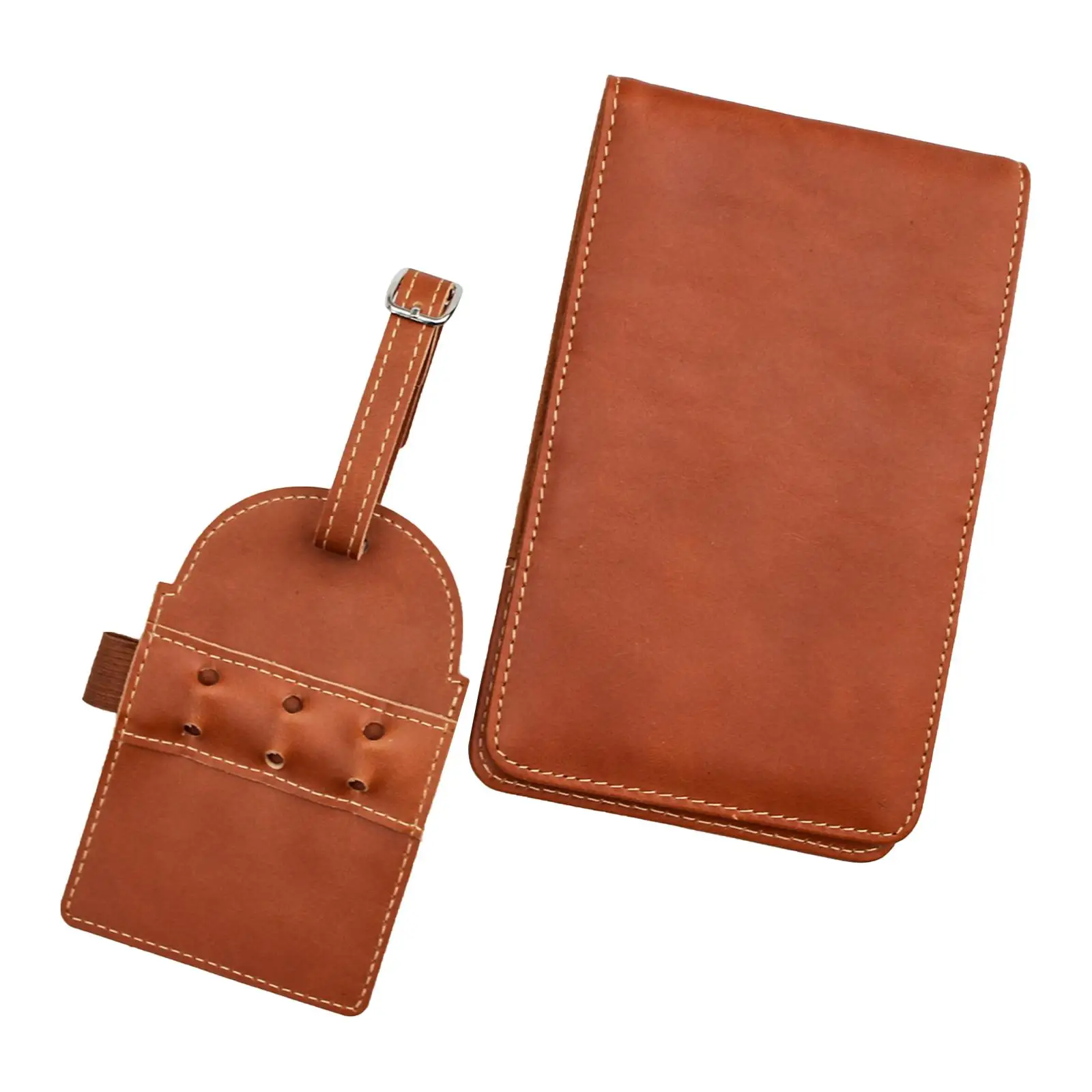 PU Golf Scorecard Holder W/ Tees Holder PU Leather Easy to Use Journal for Golf Golfer Practicing Golfing Recording Training