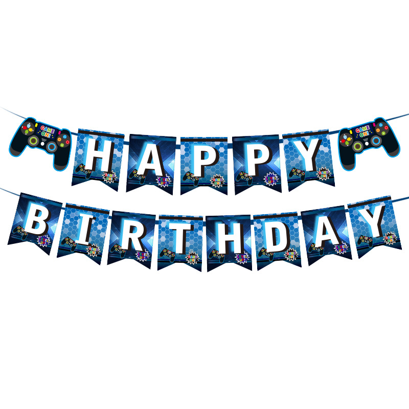 Spiel themen orientierte Party Ballon Set Cartoon Gamepad Kinder Banner Spieler alles Gute zum Geburtstag Backen Kuchen Topper Hintergrund Wand dekoration – Detail 3