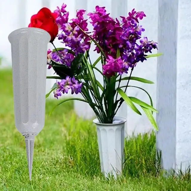 Cemetery Flower Holder Vase Outdoor Garden Flower Holder Decoration  Drainage Hole Long Spikes Outdoor Memorials Flower Holder - AliExpress