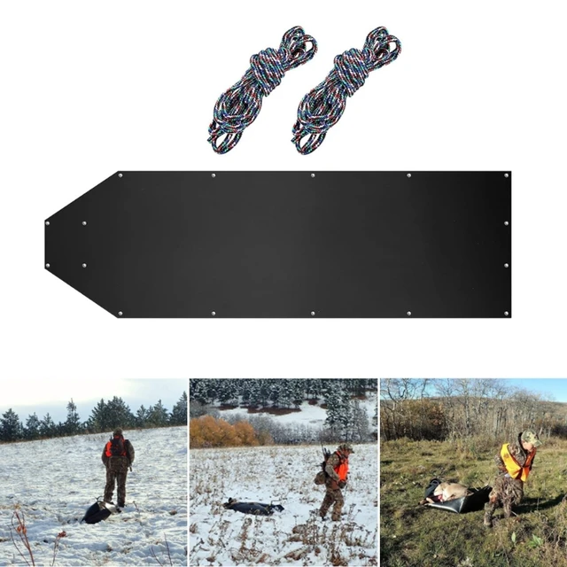 Deer Drag Sled Ice Fishing Sled with Rope for Hauling Ice Fishing