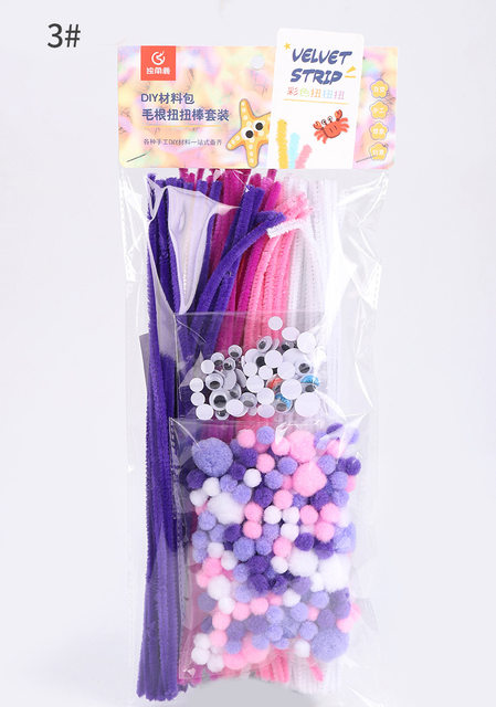 Chenille Stems Pipe Cleaners Fluffy Soft Pom Poms Ball Handmade Diy Art  Crafts Material Kids Creativity Handicraft Children Toys