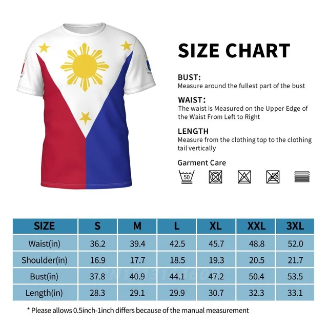 Custom Name Number Philippines Country Flag 3D T-shirts Clothes T