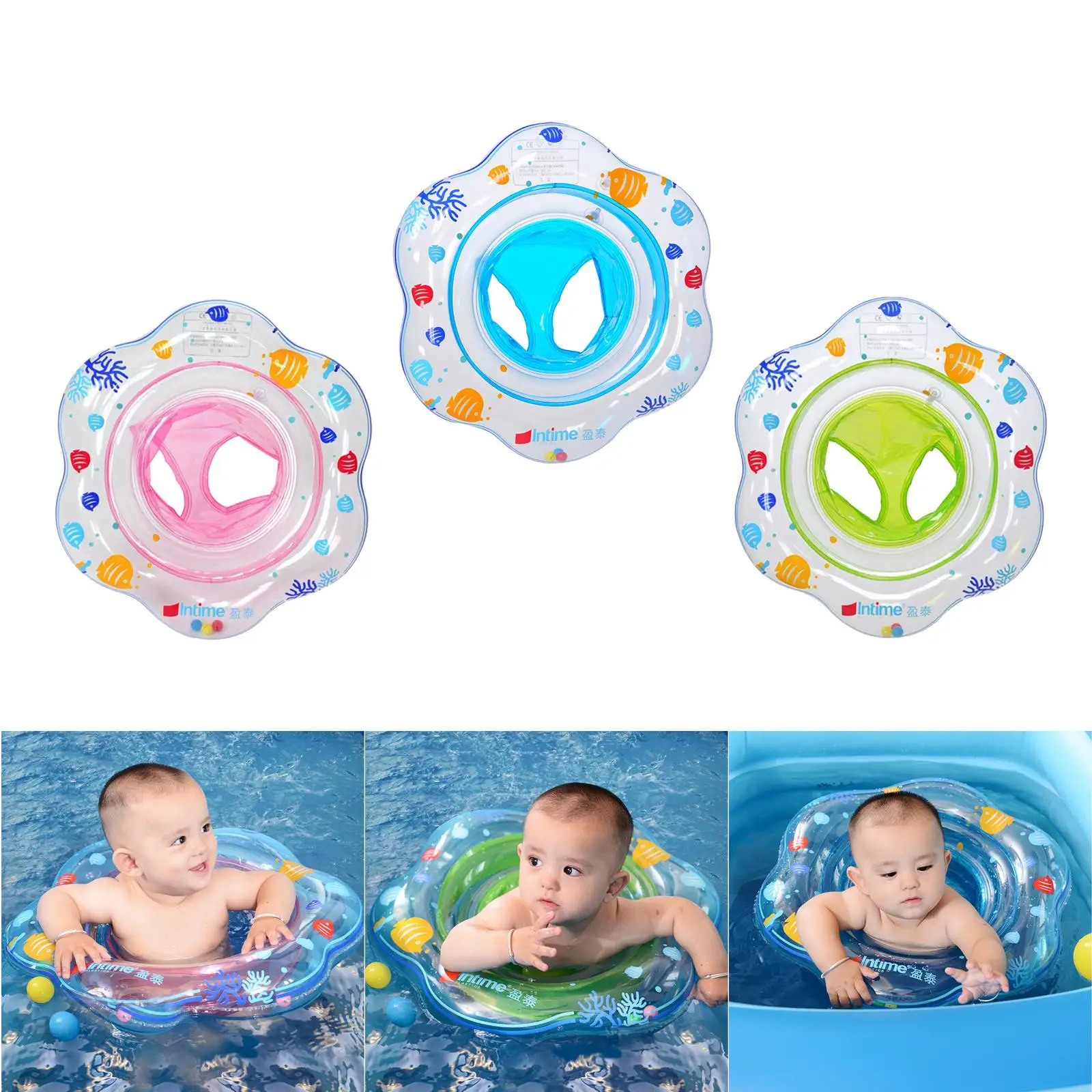 Inflatable Float Swim Ring Transparent Lightweight Swimming Float Ring for Lake Baby Holidays Beach Toddlers