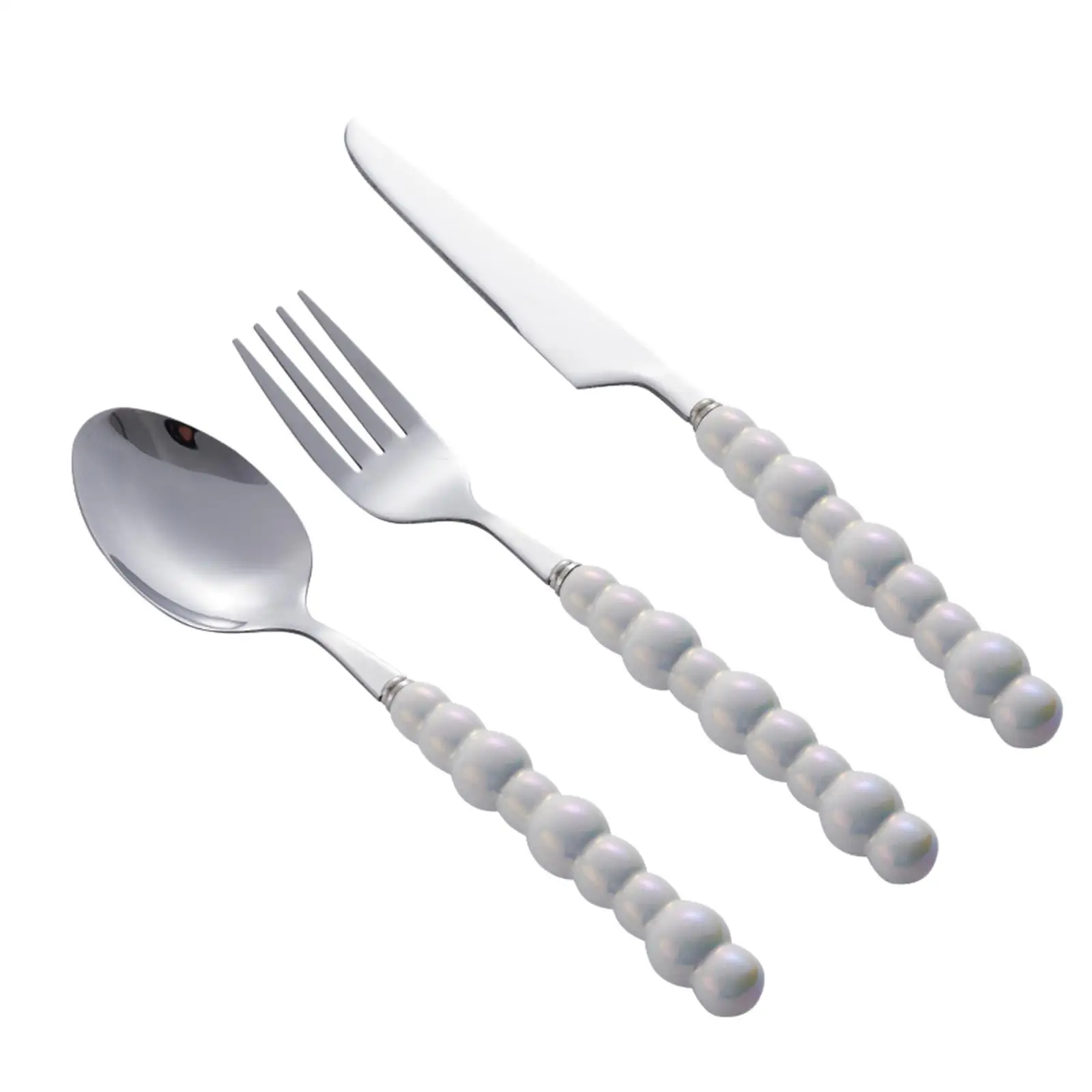 3 Pieces Silverware Set Luxury Kitchen Utensils Service Stainless Steel Flatware Cutlery Set for Holiday Home Restaurant Hotel