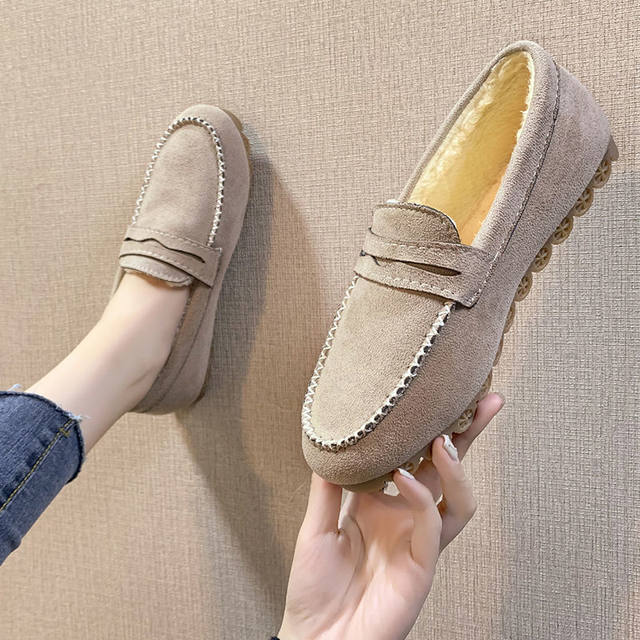 Soft Bottom Cotton Shoes Tods Shoes Autumn Winter Flat Shoes Women