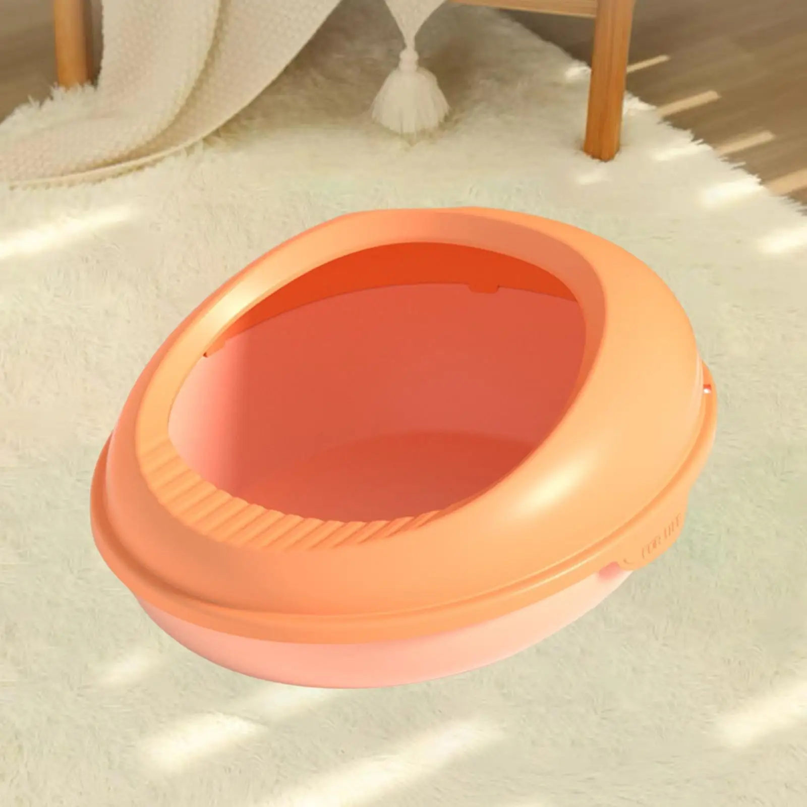 Semi Open Cats Litter Box Durable High Sided Rim Tray Pet Toilet for Kitty