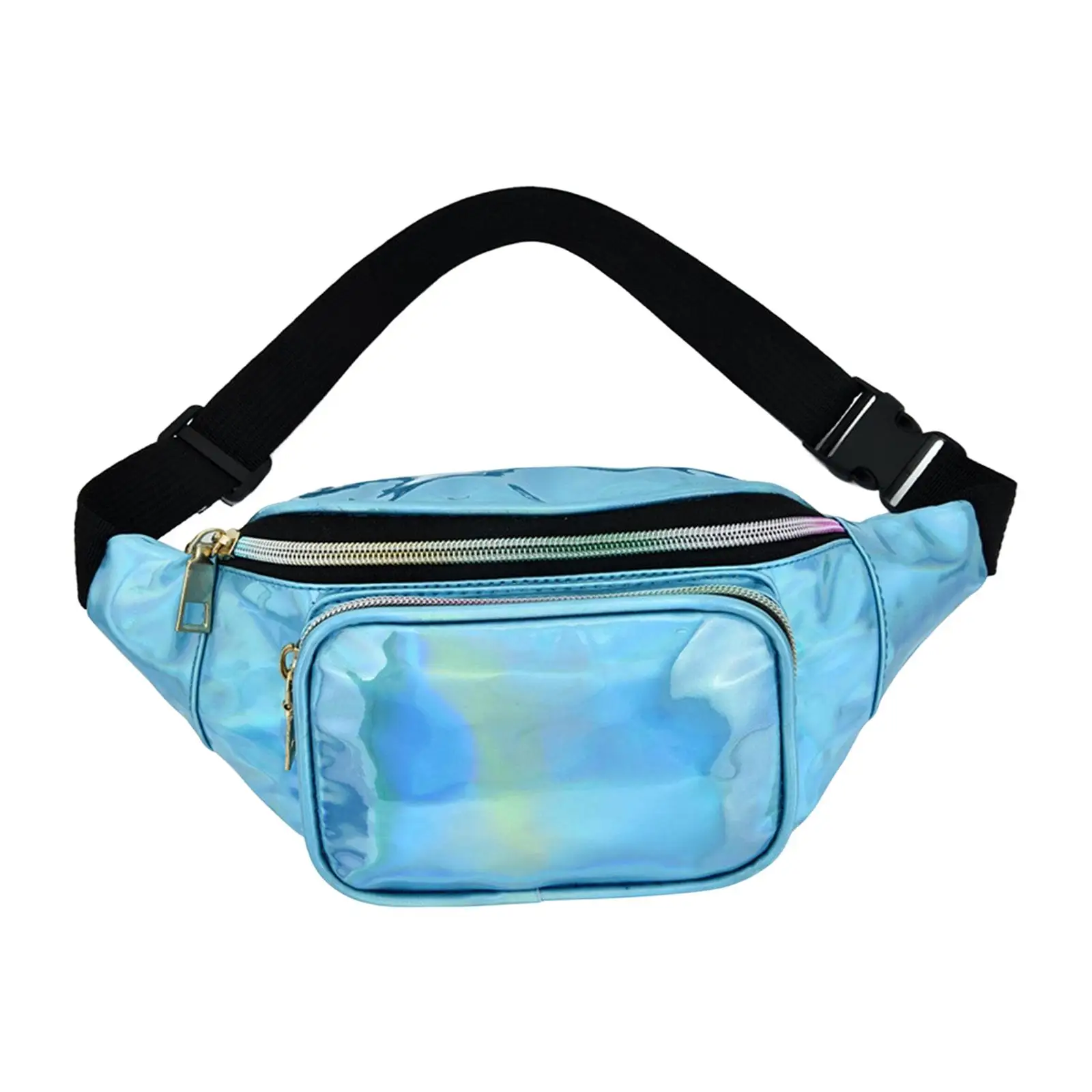 Waist Bag with Adjustable Belt Small Pouch Holographic Chest Pocket Water Resistant for Running Headphone Women Men Unisex