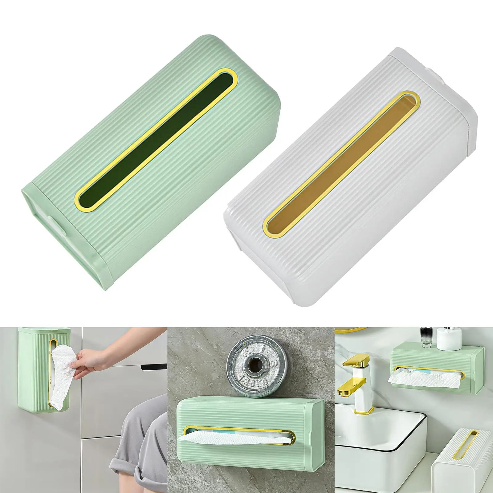 Tissue Case Wall Mounted Waterproof Decorative Dustproof Facial Tissues Container for Restaurant Bedroom Dormitory Dressers Car