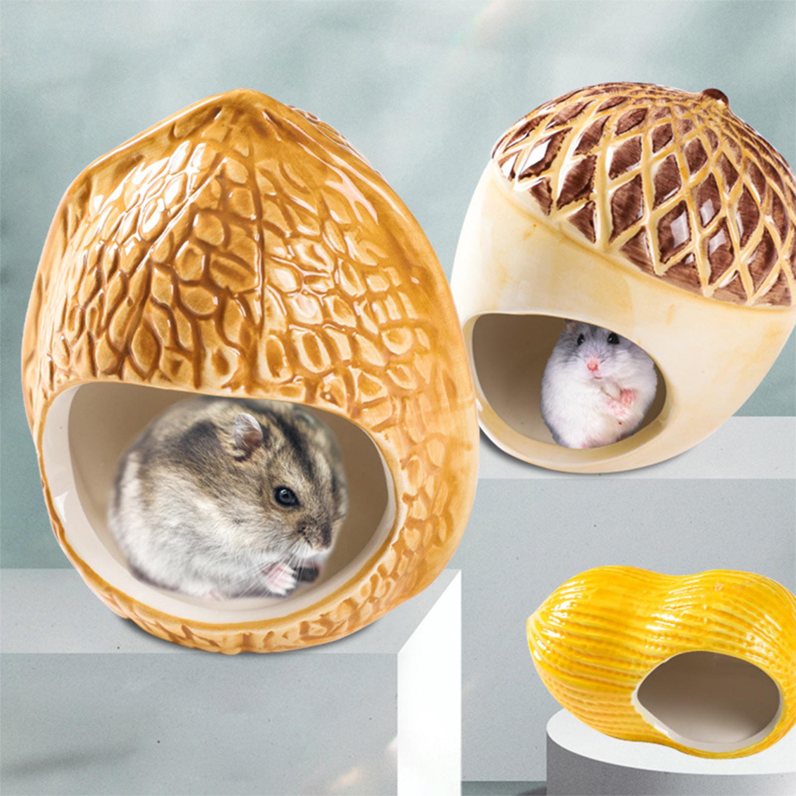 Cute Hamster Ceramics Nest for Summer Small Pet Cooling Shed House for Rats Guniea Pig Hamster Cages