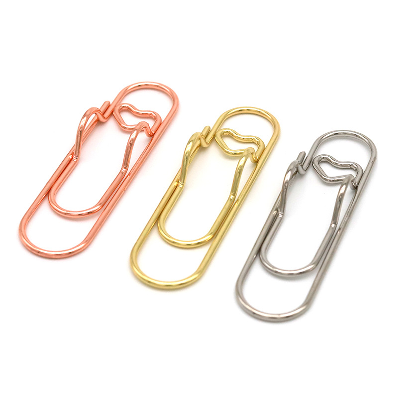 10 stücke herzförmige Metallstift clips Multifunktion stift clip halter Lesezeichen für Notizbücher Büroklammern Schreibwaren werkzeug – Detail 4