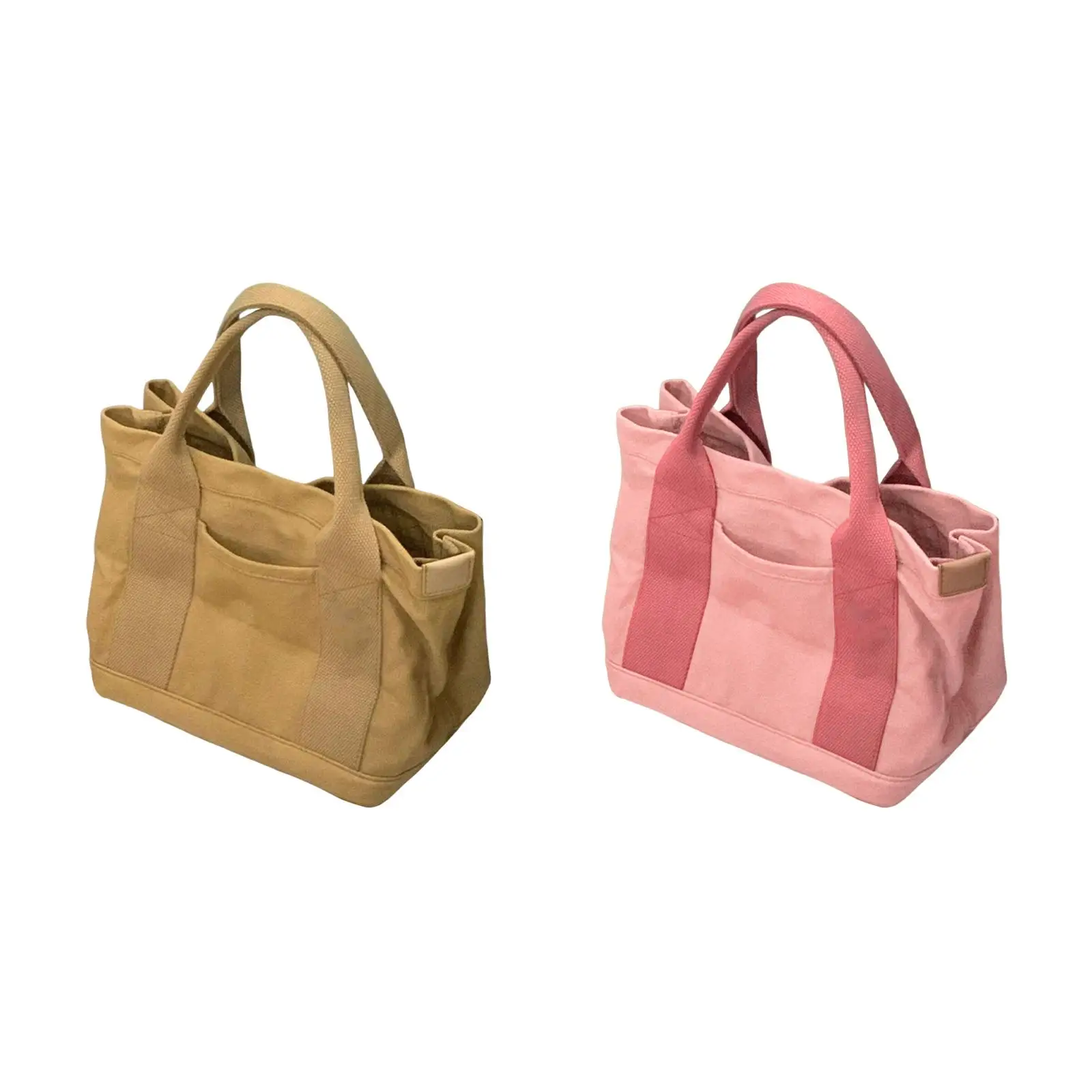 Women Canvas Handbag Casual Tote Bag Large Capacity Lightweight Multifunctional Multiple Pockets Stylish Measure 10x6x8.6inch