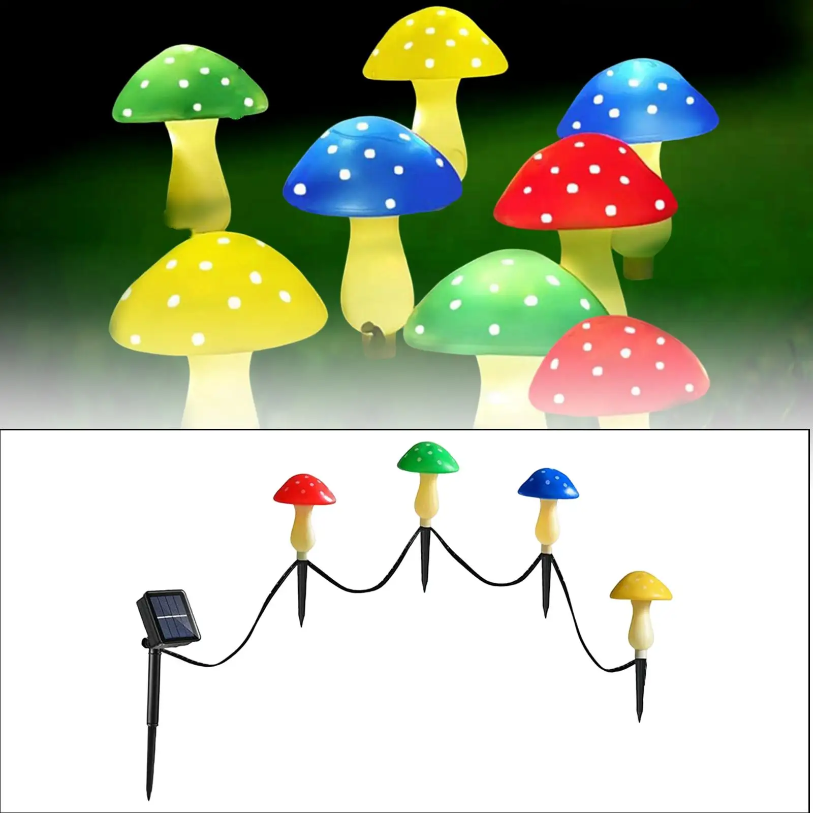 LED Waterproof Mushroom Solar Lights Garden Decorative Driveway Solar Mushroom decor Automatical Yard Solar Mushroom Lights